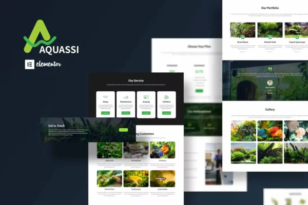 Aquassi – Aquascape Shop Elementor Template Kit