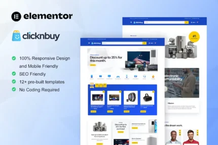 Clicknbuy – Woocommerce Electronic Store Elementor Template Kit