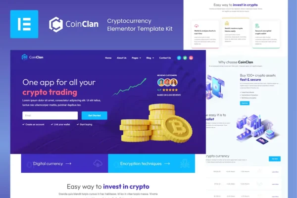 CoinClan – Cryptocurrency Elementor Template Kit