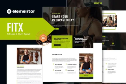 Fitx – Fitness & Gym Elementor Template Kit