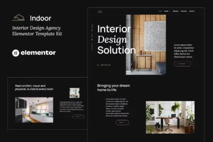 Indoor – Dark Interior Design & Architecture Agency Elementor Template Kit