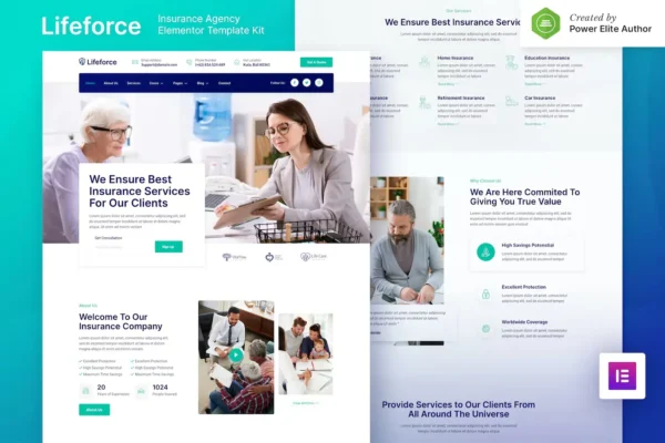 Lifeforce – Insurance Agency Elementor Template Kit