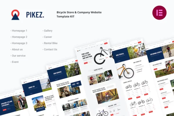 Pikez – Bike Shop & Bicycle Rental Elementor Template Kit