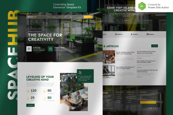 Spacehub – Coworking & Creative Space Elementor Template Kit